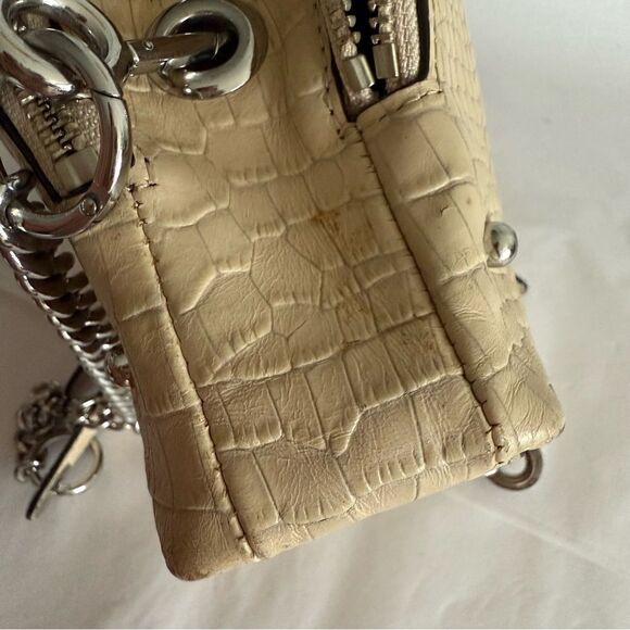 Rebecca Minkoff Beige Embossed Croc Crossbody Handbag with Silver Tone Hardware - Picture 14 of 14